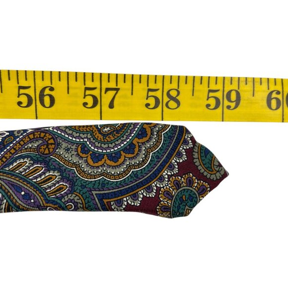 Lands' End Silk Tie Paisley Red Blue - Picture 6 of 6
